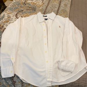 White button down polo